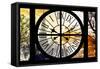 Giant Clock Window - View of the Eiffel Tower at Sunrise - Paris-Philippe Hugonnard-Framed Stretched Canvas