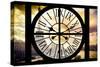 Giant Clock Window - View of the Eiffel Tower in Paris-Philippe Hugonnard-Stretched Canvas