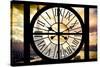 Giant Clock Window - View of the Eiffel Tower in Paris-Philippe Hugonnard-Stretched Canvas