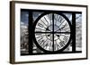 Giant Clock Window - View of the Eiffel Tower with a frosted Forest - Paris-Philippe Hugonnard-Framed Photographic Print