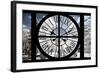 Giant Clock Window - View of the Eiffel Tower with a frosted Forest - Paris-Philippe Hugonnard-Framed Photographic Print