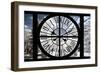 Giant Clock Window - View of the Eiffel Tower with a frosted Forest - Paris-Philippe Hugonnard-Framed Photographic Print