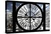 Giant Clock Window - View of the Eiffel Tower with a frosted Forest - Paris-Philippe Hugonnard-Stretched Canvas