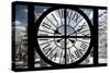 Giant Clock Window - View of the Eiffel Tower with a frosted Forest - Paris-Philippe Hugonnard-Stretched Canvas