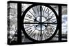 Giant Clock Window - View of the Eiffel Tower with White Trees II-Philippe Hugonnard-Stretched Canvas