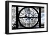 Giant Clock Window - View of the Eiffel Tower with White Trees II-Philippe Hugonnard-Framed Photographic Print