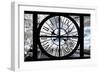 Giant Clock Window - View of the Eiffel Tower with White Trees II-Philippe Hugonnard-Framed Photographic Print