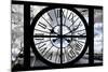 Giant Clock Window - View of the Eiffel Tower with White Trees II-Philippe Hugonnard-Mounted Photographic Print