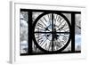 Giant Clock Window - View of the Eiffel Tower with White Trees III-Philippe Hugonnard-Framed Photographic Print