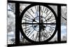 Giant Clock Window - View of the Eiffel Tower with White Trees III-Philippe Hugonnard-Mounted Photographic Print