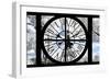 Giant Clock Window - View of the Eiffel Tower with White Trees III-Philippe Hugonnard-Framed Photographic Print