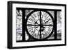 Giant Clock Window - View of the Eiffel Tower with White Trees-Philippe Hugonnard-Framed Photographic Print