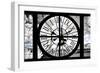 Giant Clock Window - View of the Eiffel Tower with White Trees-Philippe Hugonnard-Framed Photographic Print