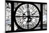 Giant Clock Window - View of the Eiffel Tower with White Trees-Philippe Hugonnard-Mounted Photographic Print