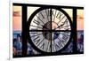 Giant Clock Window - View of the Empire State Building and One World Trade Center-Philippe Hugonnard-Framed Photographic Print