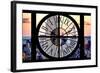 Giant Clock Window - View of the Empire State Building and One World Trade Center-Philippe Hugonnard-Framed Photographic Print