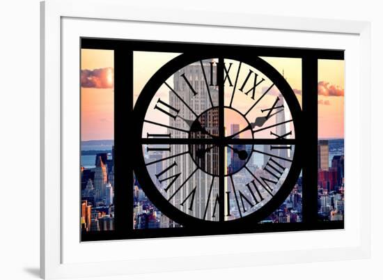 Giant Clock Window - View of the Empire State Building and One World Trade Center-Philippe Hugonnard-Framed Photographic Print