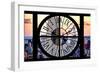 Giant Clock Window - View of the Empire State Building and One World Trade Center-Philippe Hugonnard-Framed Premium Photographic Print
