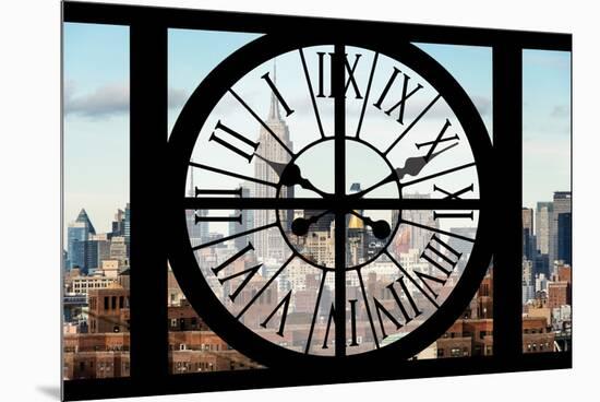 Giant Clock Window - View of the Empire State Building-Philippe Hugonnard-Mounted Premium Photographic Print