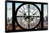 Giant Clock Window - View of the Empire State Building-Philippe Hugonnard-Framed Stretched Canvas