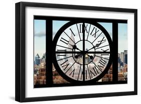 Giant Clock Window - View of the Empire State Building-Philippe Hugonnard-Framed Photographic Print