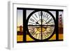 Giant Clock Window - View of the Golden Gate Bridge at Sunset - San Francisco-Philippe Hugonnard-Framed Photographic Print