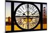 Giant Clock Window - View of the Golden Gate Bridge at Sunset - San Francisco-Philippe Hugonnard-Mounted Photographic Print