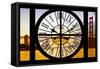 Giant Clock Window - View of the Golden Gate Bridge at Sunset - San Francisco-Philippe Hugonnard-Framed Stretched Canvas