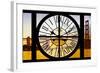 Giant Clock Window - View of the Golden Gate Bridge at Sunset - San Francisco-Philippe Hugonnard-Framed Photographic Print