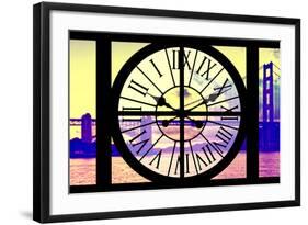 Giant Clock Window - View of the Golden Gate Bridge at Sunset - San Francisco-Philippe Hugonnard-Framed Photographic Print