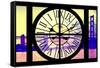 Giant Clock Window - View of the Golden Gate Bridge at Sunset - San Francisco-Philippe Hugonnard-Framed Stretched Canvas