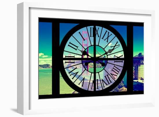 Giant Clock Window - View of the Golden Gate Bridge - San Francisco III-Philippe Hugonnard-Framed Photographic Print