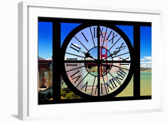 Giant Clock Window - View of the Golden Gate Bridge - San Francisco-Philippe Hugonnard-Framed Photographic Print