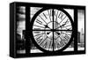 Giant Clock Window - View of the Hudson River and the Empire State Building II-Philippe Hugonnard-Framed Stretched Canvas