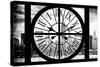 Giant Clock Window - View of the Hudson River and the Empire State Building II-Philippe Hugonnard-Stretched Canvas