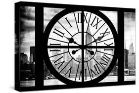 Giant Clock Window - View of the Hudson River and the Empire State Building II-Philippe Hugonnard-Stretched Canvas