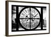 Giant Clock Window - View of the Hudson River and the Empire State Building II-Philippe Hugonnard-Framed Photographic Print