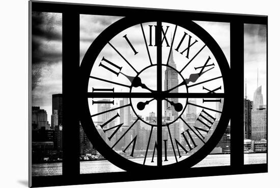 Giant Clock Window - View of the Hudson River and the Empire State Building II-Philippe Hugonnard-Mounted Photographic Print
