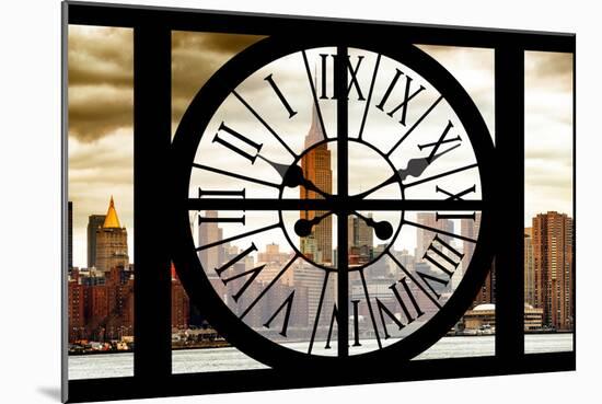 Giant Clock Window - View of the Hudson River and the Empire State Building III-Philippe Hugonnard-Mounted Photographic Print