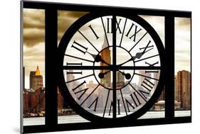 Giant Clock Window - View of the Hudson River and the Empire State Building III-Philippe Hugonnard-Mounted Photographic Print
