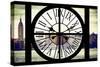 Giant Clock Window - View of the Hudson River and the Empire State Building IV-Philippe Hugonnard-Stretched Canvas