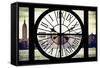 Giant Clock Window - View of the Hudson River and the Empire State Building IV-Philippe Hugonnard-Framed Stretched Canvas