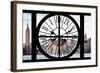 Giant Clock Window - View of the Hudson River and the Empire State Building V-Philippe Hugonnard-Framed Photographic Print