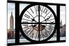 Giant Clock Window - View of the Hudson River and the Empire State Building V-Philippe Hugonnard-Mounted Photographic Print