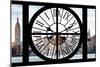Giant Clock Window - View of the Hudson River and the Empire State Building V-Philippe Hugonnard-Mounted Photographic Print