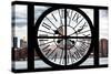 Giant Clock Window - View of the Hudson River and the Empire State Building-Philippe Hugonnard-Stretched Canvas