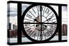 Giant Clock Window - View of the Hudson River and the Empire State Building-Philippe Hugonnard-Stretched Canvas