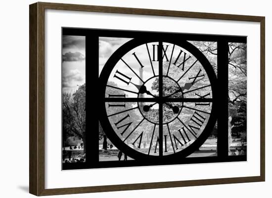 Giant Clock Window - View of the Jardin des Tuileries in Paris-Philippe Hugonnard-Framed Photographic Print