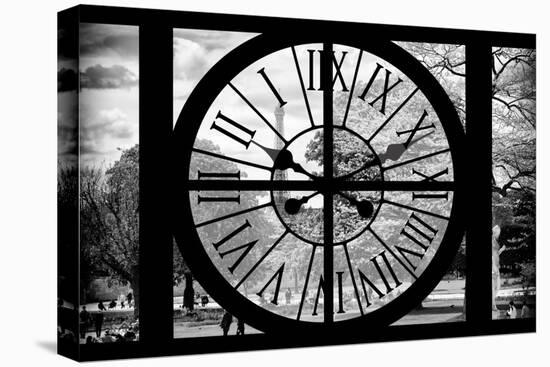 Giant Clock Window - View of the Jardin des Tuileries in Paris-Philippe Hugonnard-Stretched Canvas