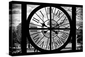 Giant Clock Window - View of the Jardin des Tuileries in Paris-Philippe Hugonnard-Stretched Canvas